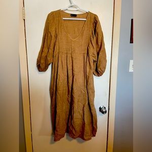 Linen dress with pockets L